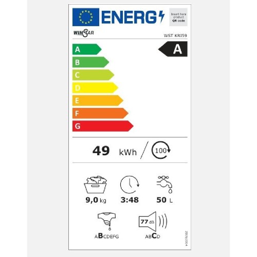 ΠΛΥΝΤΗΡΙΟ ΡΟΥΧΩΝ ΕΛΕΥΘΕΡΟ 60CM WINSTAR WST KRI59 (9KG / Α / BLDC / ΑΤΜΟΥ)